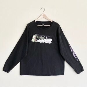 Vintage 2001 Invader Zim Riding Gir Graphic Black Long Sleeve T Shirt Adult XXL